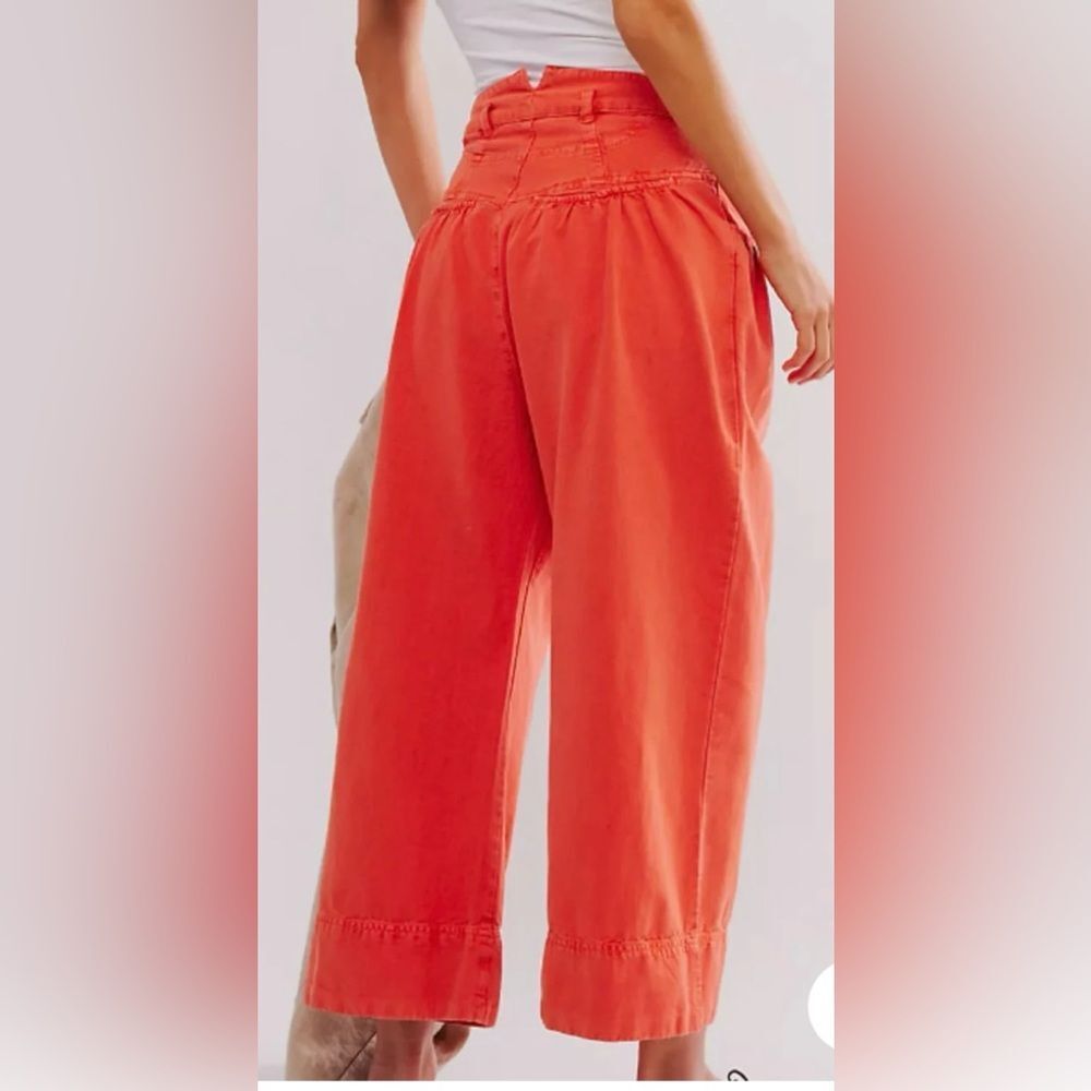 Free People Wide Leg Pants in Orange - Picture 3 of 15